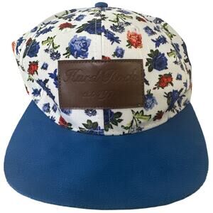 Hard Rock Cafe Floral Hat Cap Suede Feel Brim.